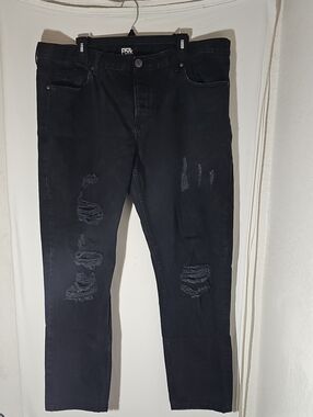 Classic Slim Straight Black Ripped Jeans for Men
